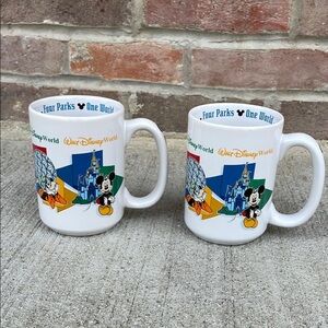 Walt Disney World Four Parks Mug Set Grandma Grandpa Large Thailand NWOT